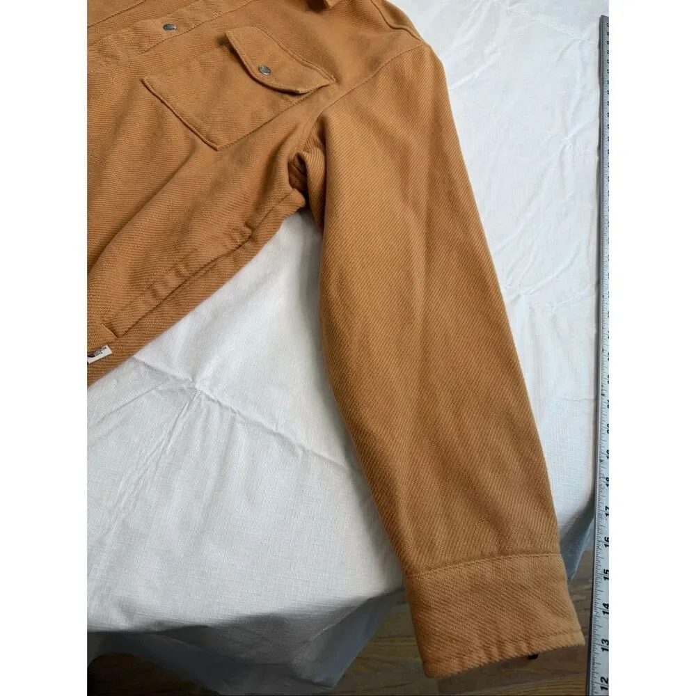 The North Face Heavyweight Shirt Jacket Shacket Snap Front Camel Brown Sz Large